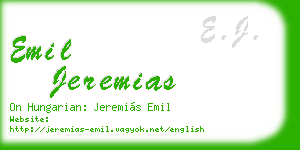 emil jeremias business card